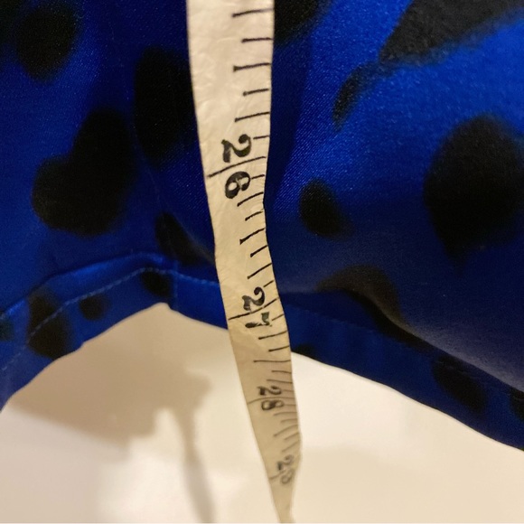 Vintage Escada Margaretha Ley Blue Silk Dalmatians Blouse - Picture 8 of 10